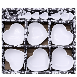 Ceramic 6 Pcs Heart-Shaped Serving Dishes