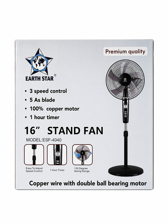 Earthstar 16 Inch Stand Fan - ESF-4040