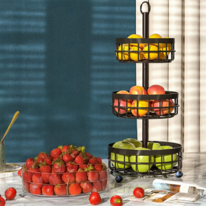 Hanging 3 Tiers Round Metal Fruit Basket