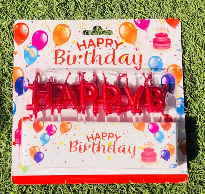 Happy Birthday Alphabets Plain Candles