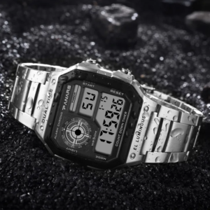 Piaoma Silver Digital Mens Watch