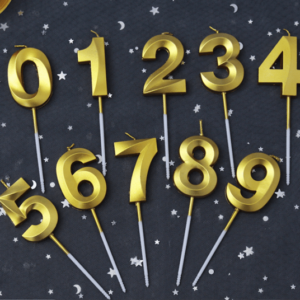Metallic Birthday Number Candle