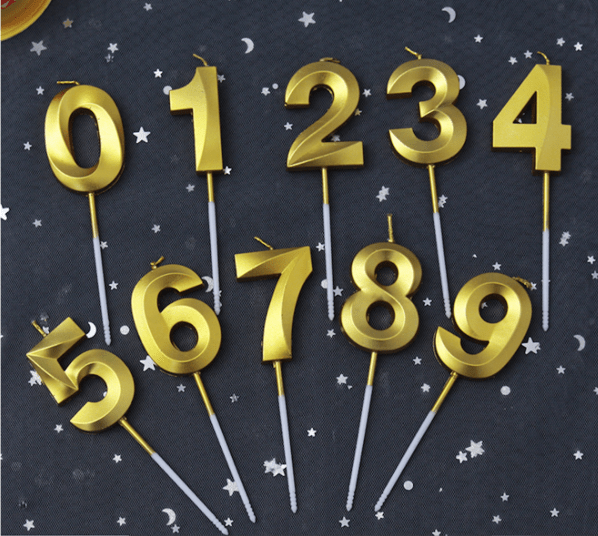 Metallic Birthday Number Candle