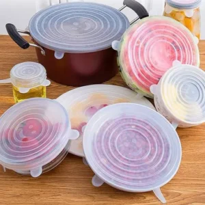 6 Pcs Reusable Silicone Food Wrap