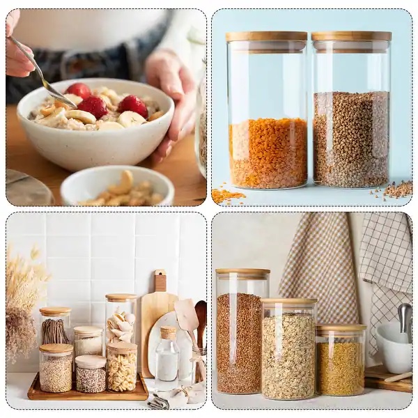 1 Pcs Glass Jar with Wood Lid - Image 4