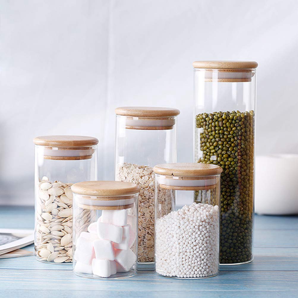 1 Pcs Glass Jar with Wood Lid - Image 2