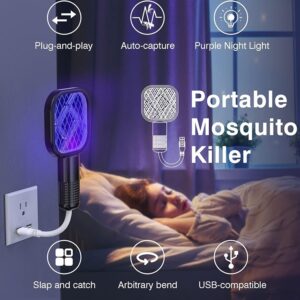 2 In 1 USB Mini Electric Mosquito Swatter