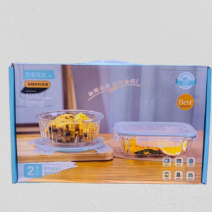 2 Pcs Glass Food Storage Container With Air Vent Lid