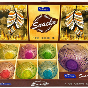 7 Pcs Snacko Pudding Bowl Set – Colorful Glass