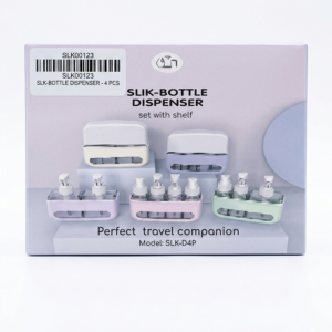 4 Pcs Travel Bottle Dispenser Set with Rack