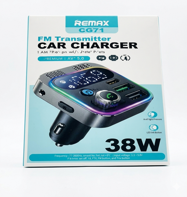 REMAX 38W FM Transmitter & Car Charger