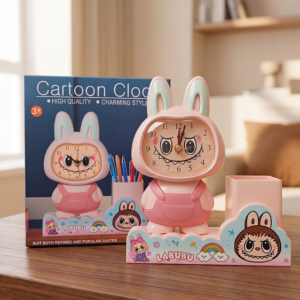 Labubu Cartoon Clock & Pen Holder - HD3440