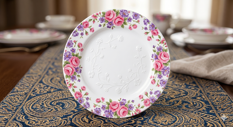 2 Pcs Plastic Flower Plate