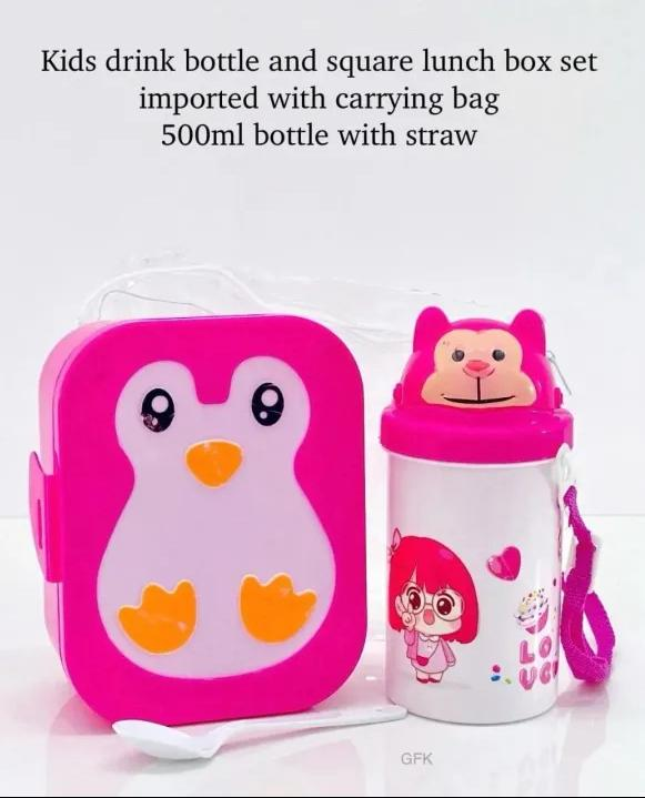 Penguin Design Lunch Box With WaterBottle